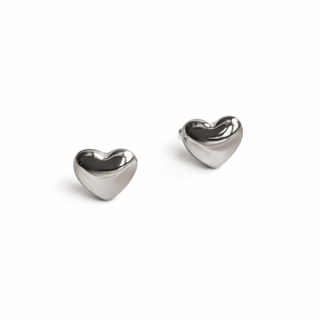 Pendientes Mini corazón plateado