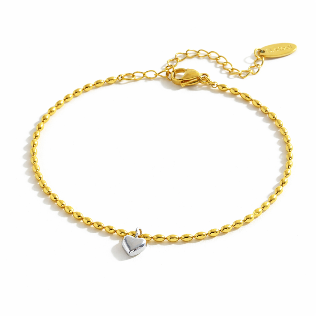 Pulsera fina Corazón delicado plateado