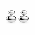 Pendientes Doble Esfera Plateada