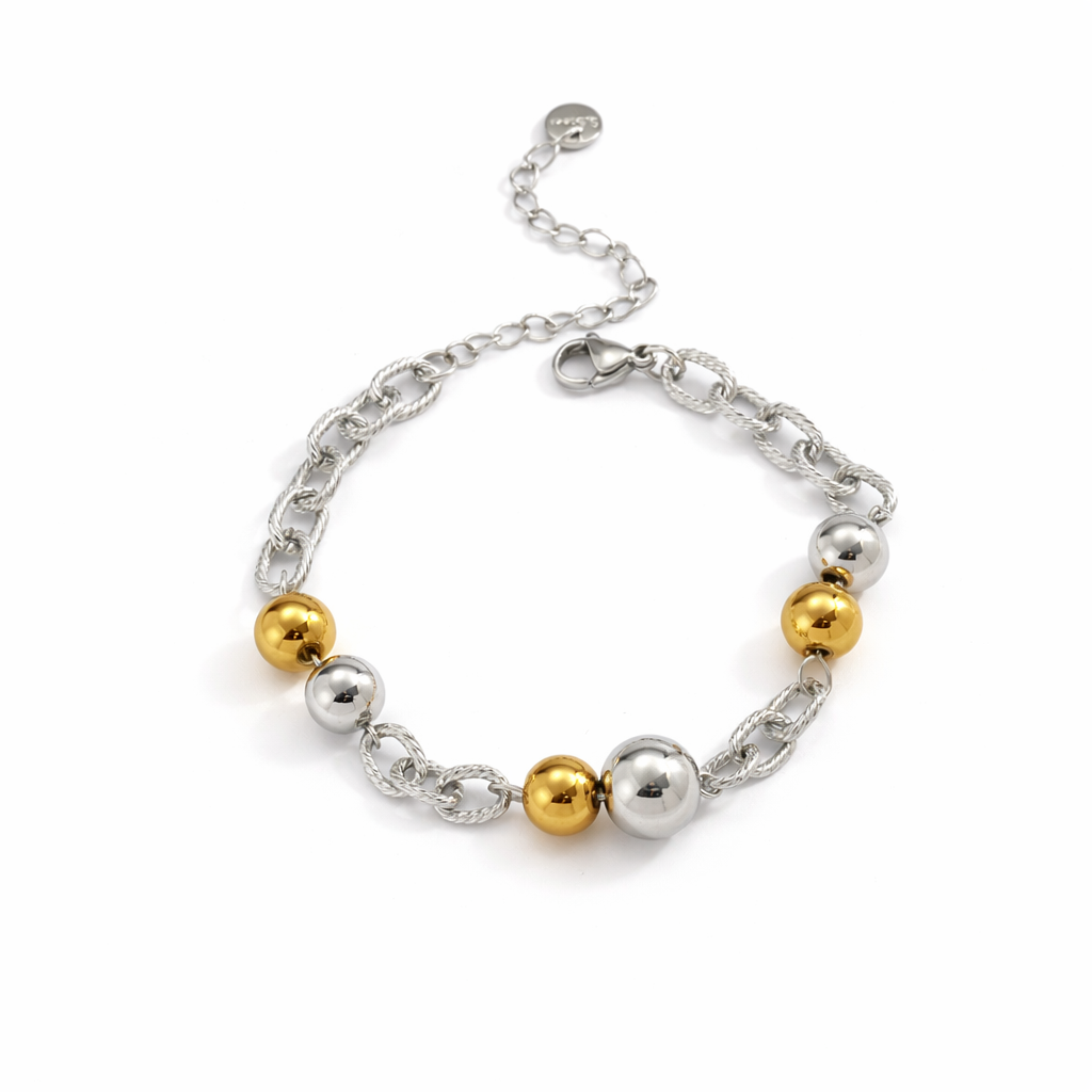 Pulsera Bola Doble Tono