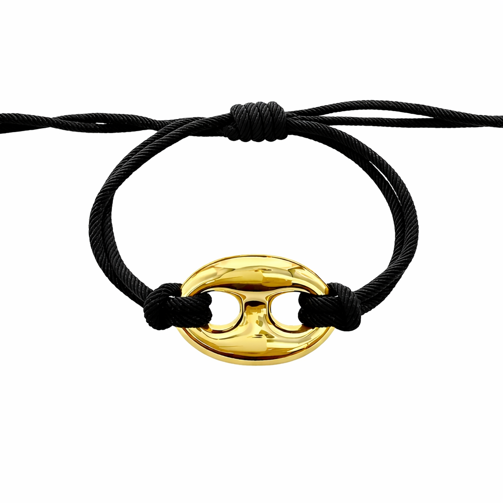 Pulsera Grano de Café con Cordón Negro
