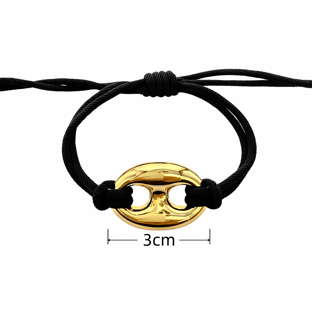 Pulsera Grano de Café con Cordón Negro