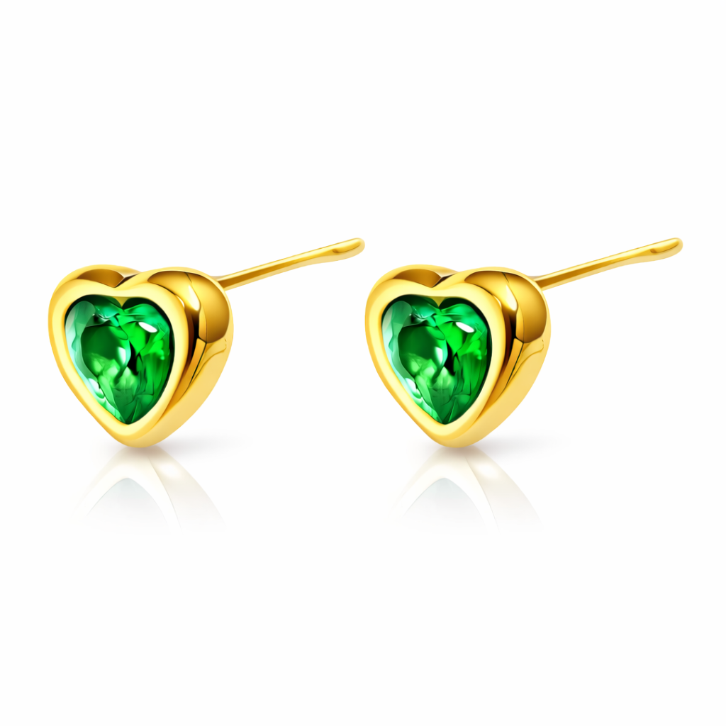 Pendientes Corazón Esmeralda