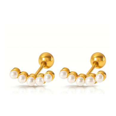 Pendientes Mini Perlas Enlazadas