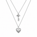 Cadena Llave del Corazón Plateada