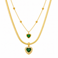 Collar Doble Corazón Dorado