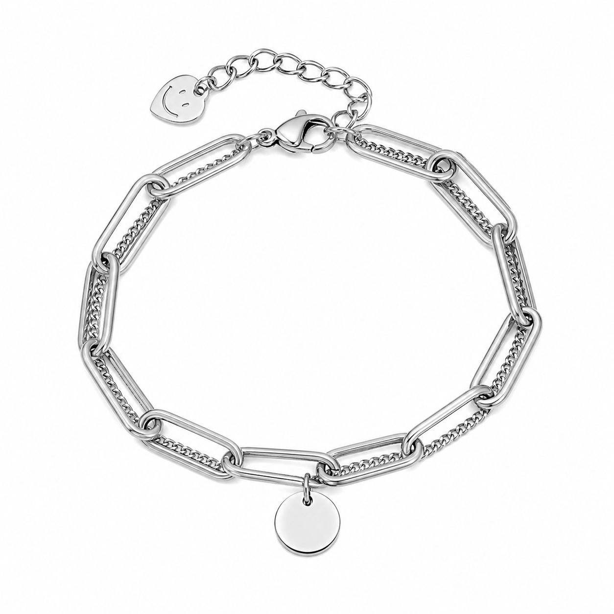 Pulsera Doble Cadena Plateada