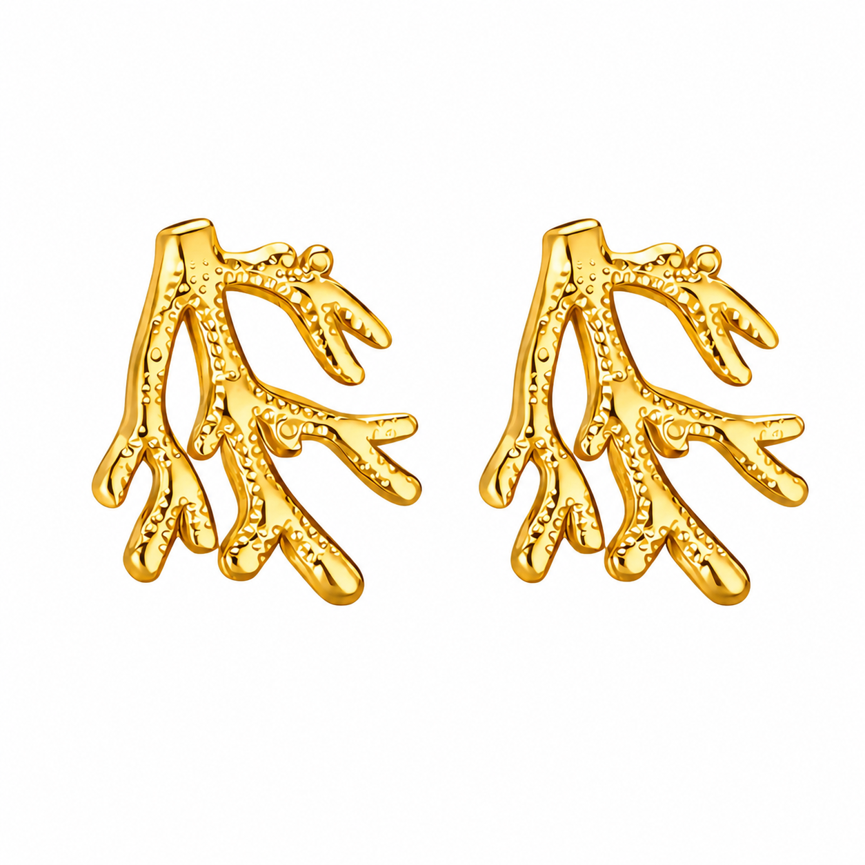 Pendientes Coral Dorado