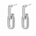 Pendientes Doble Cadena Plateado