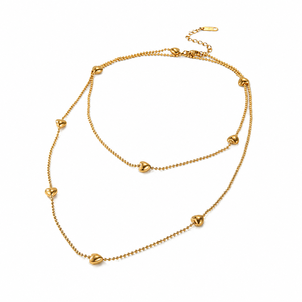 Collar Corazones Eternos Dorado
