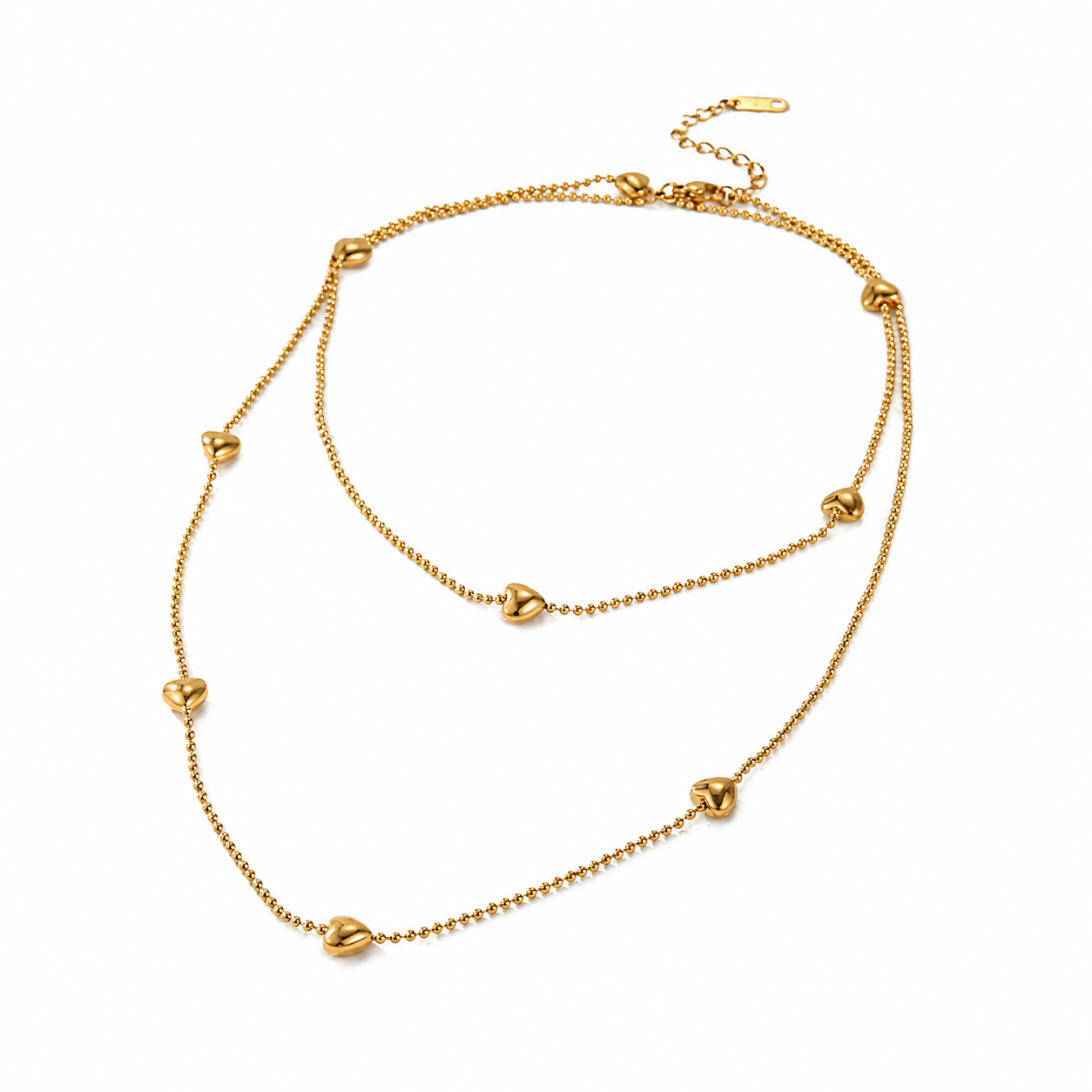 Collar Corazones Eternos Dorado
