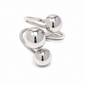 Anillo Triple Esfera Plateada