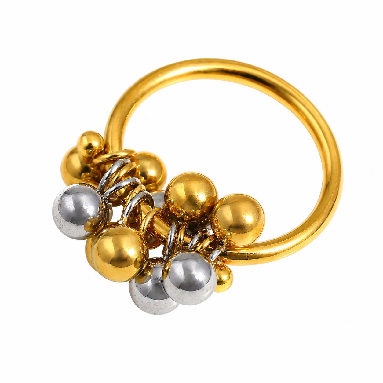 Anillo Esferas Doble Brillo
