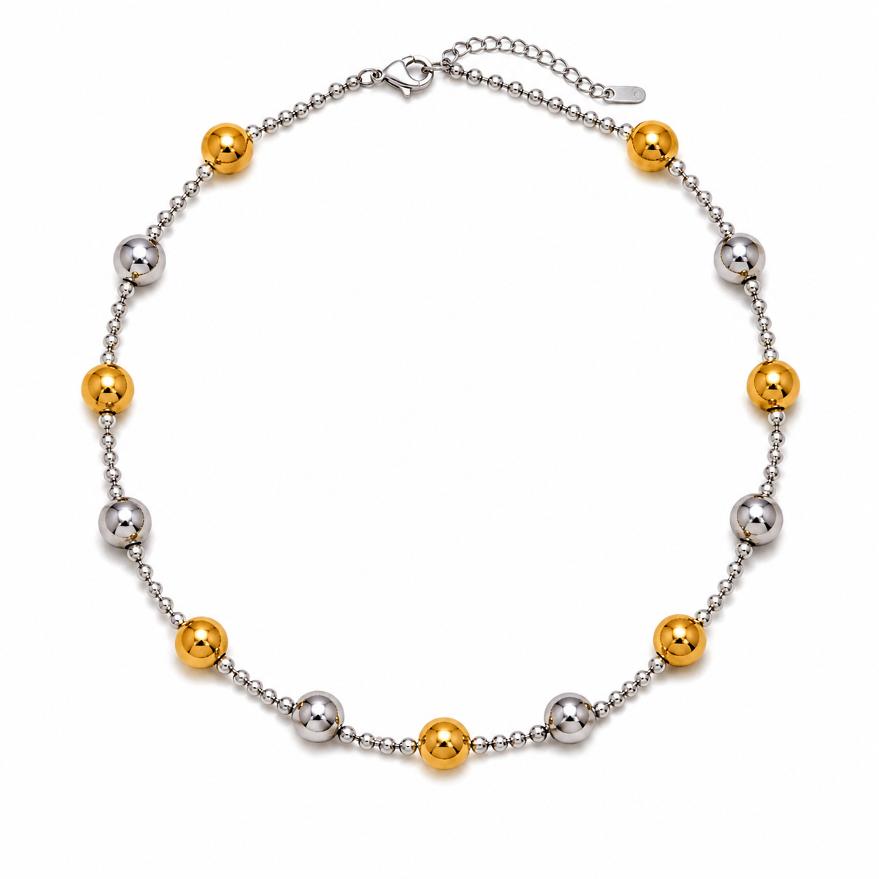 Collar Esferas Doble Brillo